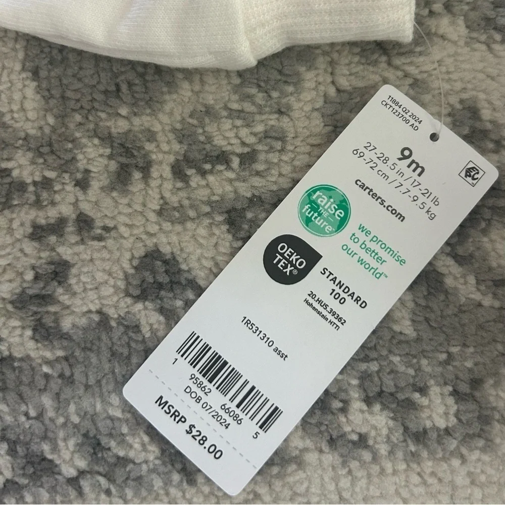 NWT Carter’s Baby 2-Piece Bow Print Sweatshirt & Skirt Dress- Size 9M